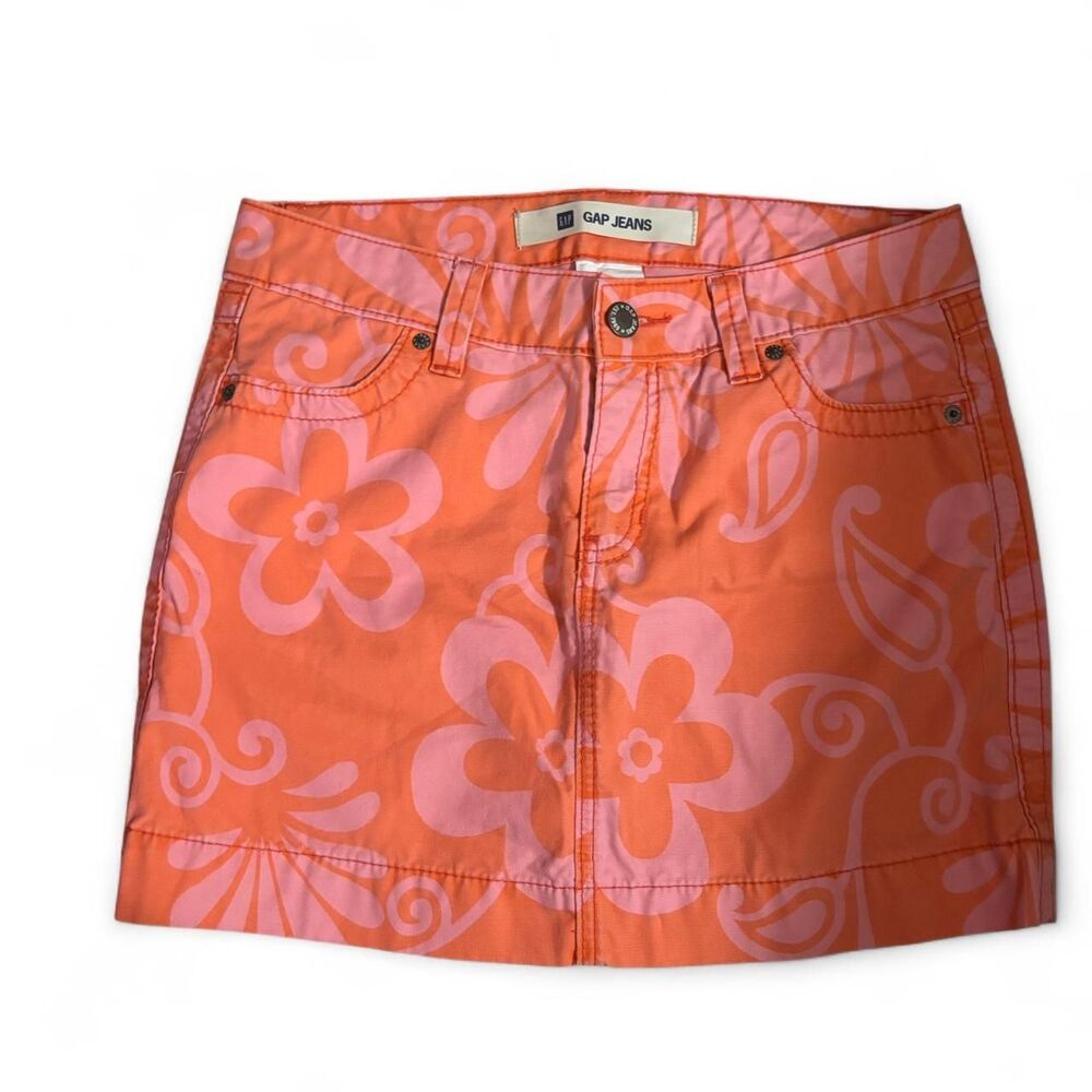 Gap Women's Orange and Pink Skirt